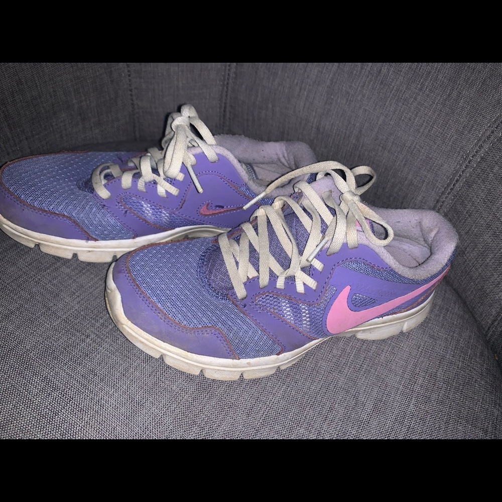 Purple and pink Nikes